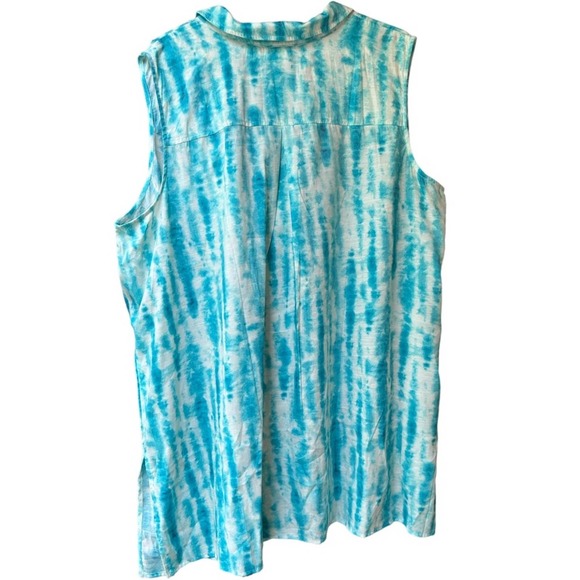 NWT  Catherines Tye dye Sleeveless Tunic 3X - Picture 3 of 6